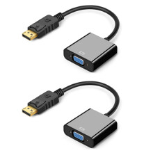 Portable VGA Converter DisplayPort To VGA Adapter 1080p Gold Plated Interface For Monitor Or Projector