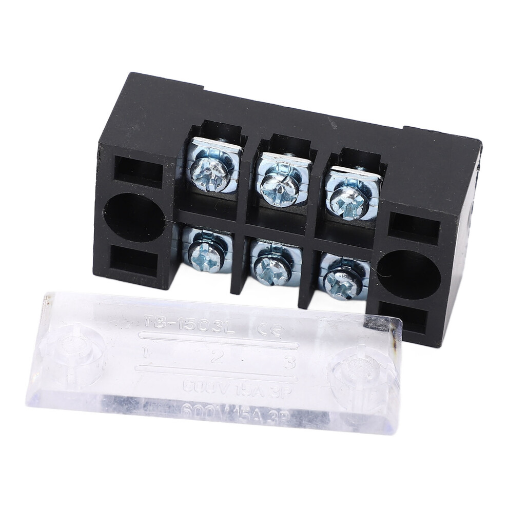 Dual Row High Current Terminal Block 15A 600V M3 Cover 8121371443790