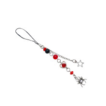 Unique Beaded Phone Pendant Fashionable Keyring-Red Section 1