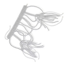Elegant Beaded Body Necklace Stylish Shoulder Chain-Silver