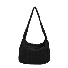 Sac cabas matelassé classique, bandoulière confortable et multifonctionnelle, grande capacité, design doux et moelleux, doublure en polyester