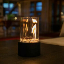 Portable Tabletop Fireplace with Tempered Glass Panels, Smokeless Indoor Outdoor Ventless Hearth, Elegant Design for Home Decorations