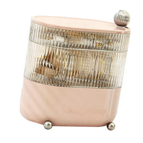 Bathroom Storage Holder with Rotating Functionality, Cosmetics Storage Tray Featuring 3 Tier Divided Compartments, Hair Accessories Organizer Case 2