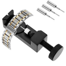 Ajustar o tamanho do seu relógio ficou fácil com o Kit de Ferramentas para Reparo de Relógios, que inclui um removedor de elos resistente e uma