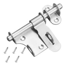 Stainless Steel Sliding Bolt Gate Latch For Exterior Doors, High-Quality Heavy Duty Lock With Padlock Hole Ensuring Rust-Proof Security