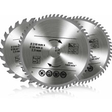 Ultimate Sawing Solution, Sturdy Construction Circular Saw Blade For Precise Crosscutting, 210 X 30 Mm Carbide Alloy Disc Blades, 3-Piece Set With