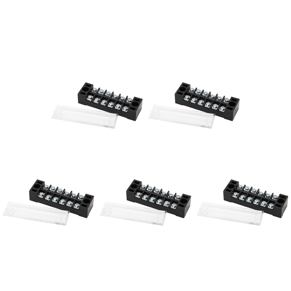 5Pcs 600V 15A Dual Row Terminal Block Barrier Strip 6 Positions 7631380744449