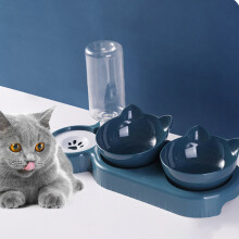 Ensemble distributeur d'eau et mangeoire pour animaux de compagnie, distributeur d'eau automatique avec technologie anti-déversement pour animaux de