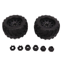 RC-Räder und -Reifen, vormontiert und verklebt, für 1/8-Trucks, tiefes V-Profil, universell passend für Arrma, Traxxas, HPI und Tekno,