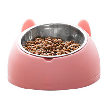 Detachable Pet Feeding Station, Waterproof Stainless Steel Dog Cat Bowl with 15 Tilted Design, Non Slip Elevated Food Water Tray for Small Pets,