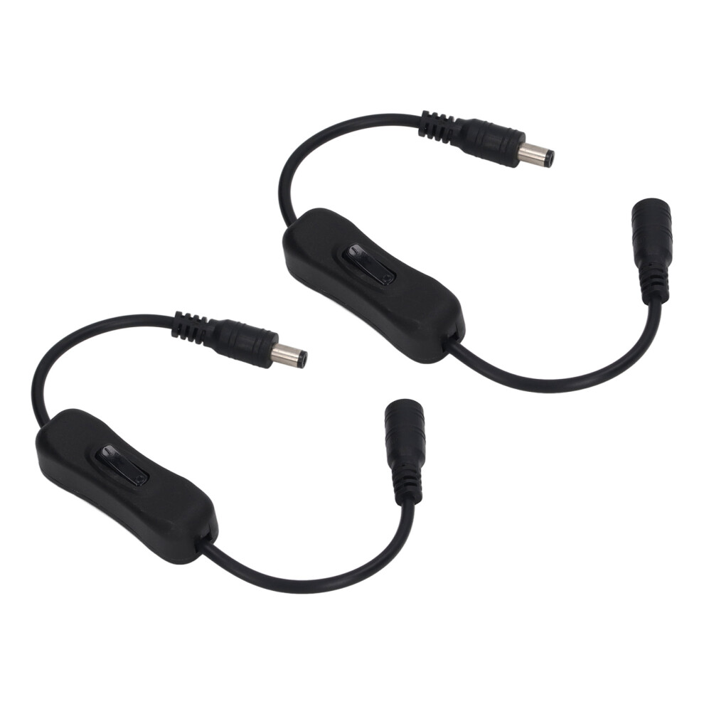 2Pcs Dc Power Inline Cable 11.5In With Switch For Led, Cctv, Water Pump 4691371448988