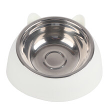 Elegant Cat Head Shaped Stainless Steel Pet Bowl, Whisker Fatigue Prevention, For Small Pets, Non Slip Pet Bowl with Raised Design