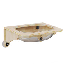 Cat Window Bed 46x21cm Natural Color, Cat Hammock Hanging Nest, WindowMount Pet Bed, Climbing Cat Hammock