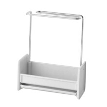 Kitchen Towel Rack with Detachable Drip Plate and Dish Sponge Holder for Fast Drainage Grey