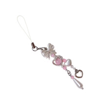 Schattig hart telefoon hanger strik sleutelhanger telefoon-Nee 4