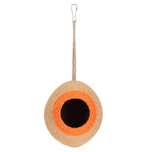 Ampla gama de usos para animais de estimação de pequeno porte, fácil de instalar. Caixa de nidificação natural para pássaros, feita com cascas