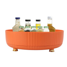 Multifunctional Spice Organizer for Kitchen Pantry, Easy to Clean Turntable Cabinet Organizer with Space Saver Design, Rotating Storage Rack 360