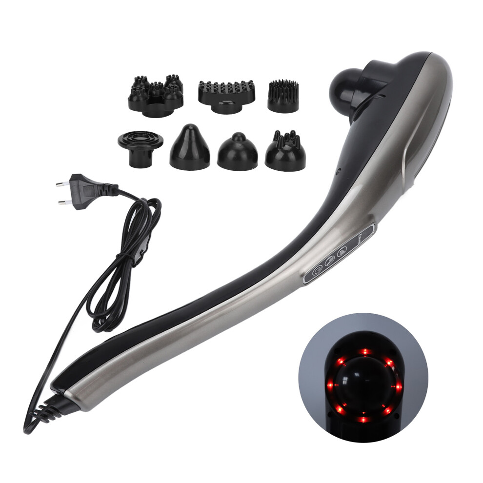 Rechargeable Hand Held Massager with Soothing Heat, Deep Tissue Percussion Massager for Neck Shoulder Legs, 10 Levels Adjustable Strength, Muscle