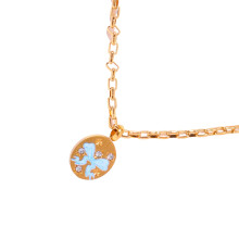 Collier pendentif à nœud papillon peint-Aventure Merveille