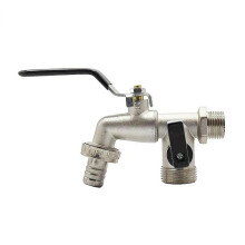 Outside Tap 1 Inlet 2 Outlet AntiFreeze Dual Nipple Brass Blue ColorD Outdoor Garden Faucet