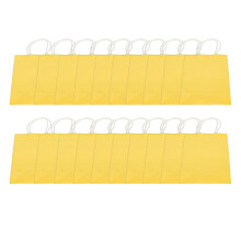 Geschenktüten für Partys, Gastgeschenktüten mit Henkel, robustes Material, umweltfreundliches, hochwertiges dickes Papier, gelbe, einfarbige