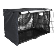 Wire Dog Crate Cover Double Door 42 Inch Oxford Fabric Sunshade For Wire Cage