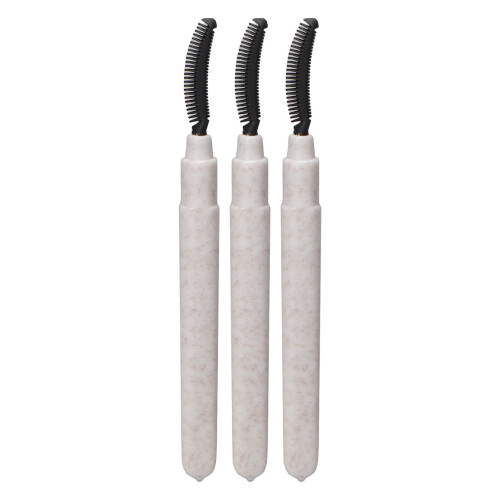 Silikon-Wimperntusche-Bürsten-Set mit Staubabdeckung – 3 Stück, Weiß