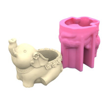 Pots de fleurs, moules en Silicone, Vase d'éléphant 3D, moules