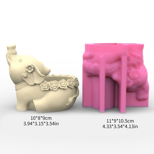 Blumentöpfe Silikonformen 3D Elefant Vase Blumentopf Epoxidharz 2