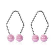 Trendy Lip Piercing Jewelry Pearls Face Muscle Exerciser-Purple