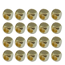 Paquet de 20 perles de lanière de-perles carrées dorées 2