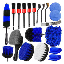 20Pcs Car Detailing Brush Set with Drill Attachments for Interior and Exterior Cleaning