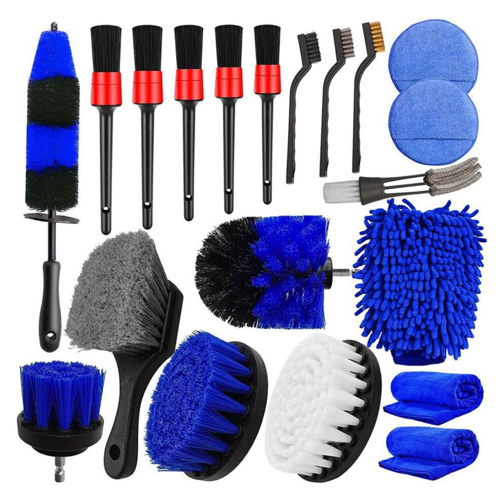 20Pcs Car Detailing Brush Set With Drill Attachments For Interior And Exterior Cleaning 9347817082234