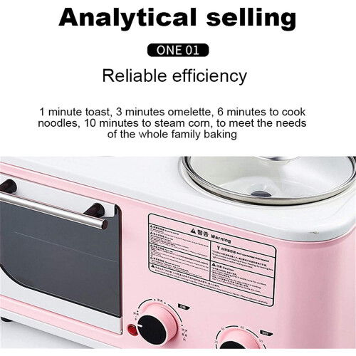 Mini Convection Oven with Adjustable Temperature Control, Even Heat Distribution, Auto Defrost 2