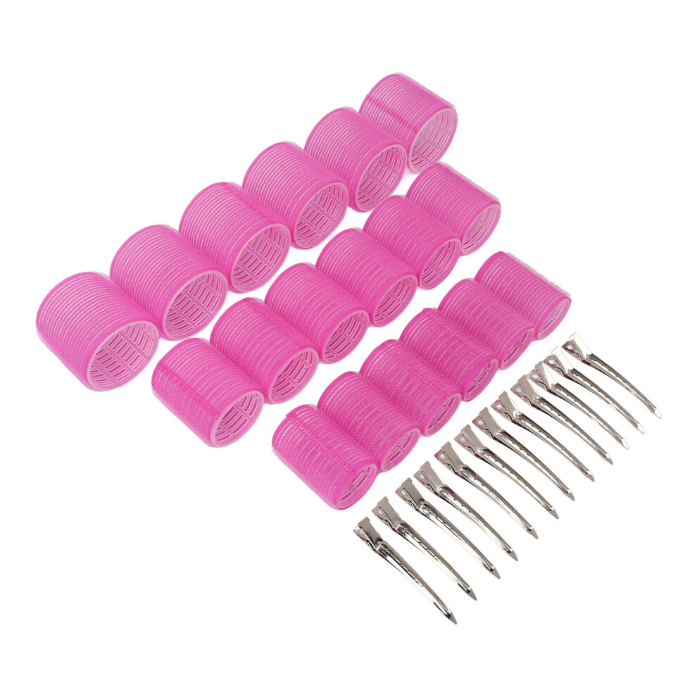 Easy DIY Pink Hair Root Curlers Rollers with Clips for No-Damage Styling