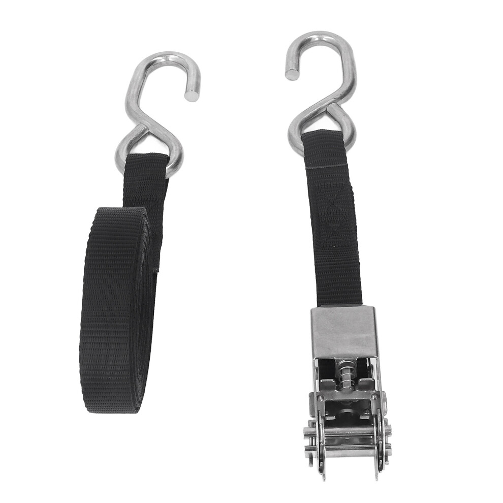 25Mm Black Rust-Proof Ratchet Tie Down Straps, 800Kg Capacity, 5M 4141371466685