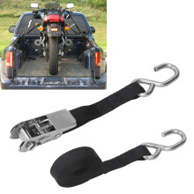 1in x 9.8ft Black Ratchet Straps 800kg Strength Rust-Proof for Trucks