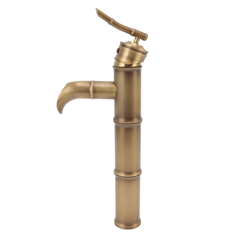 Copper Antique Basin Faucet Beveled Mouth 3 Sections Hot Cold Tap 5081380751039
