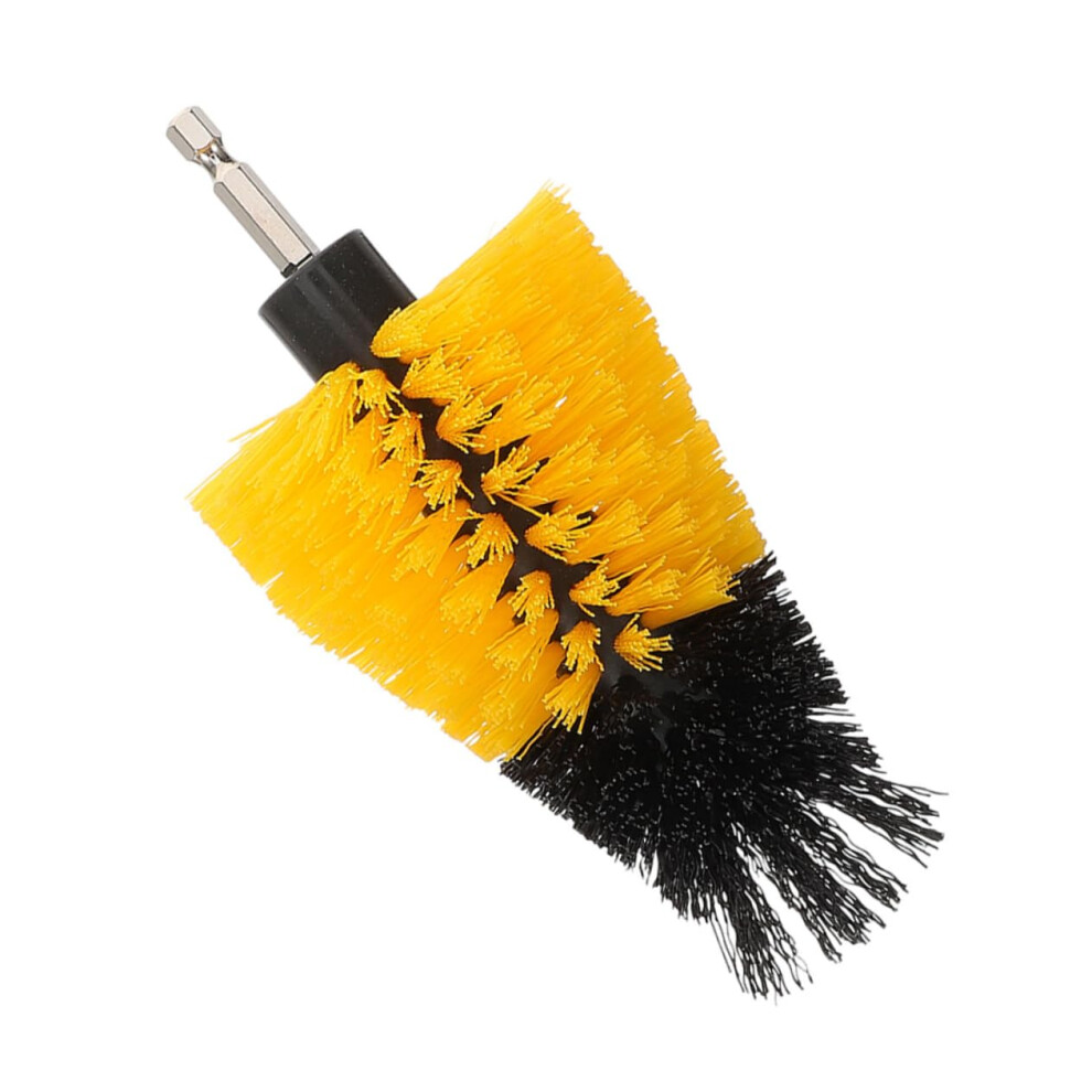 Drill Brush Attachment Cone Scrub Brush For Car Detailing, Tile, Grout And Kitchen Cleaning Yellow 9347817083187