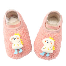 Småbarnstøfler med sklisikker gummisåle, myk og koselig overdel, varme fleecefôrede innesko for babygutter og -jenter, slip-on-design