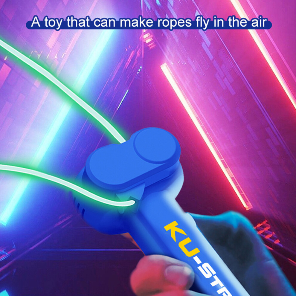 String Rope Launcher with Glow In The Dark Feature, Propeller Loop Toy for Kids and Adults, Handheld Novelty Fun Rope Game for Outdoor Play,