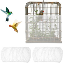 Nylon Mesh Net Cover for Parrot Cage, Heavy-duty Elastic Band Design Ensures Secure Fit, Breathable Mesh Promotes Air Circulation, Soft Airy Fabric