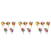 15 Pcs Windmolens Kleurrijke Wind Spinner 3D Dier Pinwheel Tuin Ornament voor Outdoor Yard Gazon Patio Decor en Party