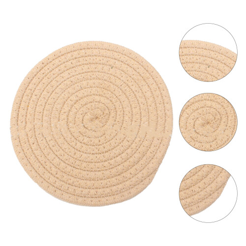 Runder Baumwollweb-Untersetzer 4,3 Zoll Dick Isolations-Untersetzer Khaki 2
