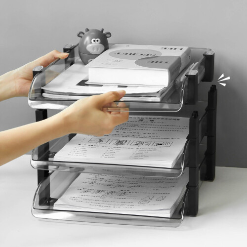 Acrylic 3-Layer Desk File Letter Tray Storage Rack 280x372x247mm 2