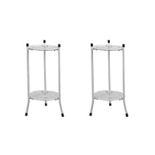 2X Two-Layer Elegant Metal Plant Stand Shelf Potted Plant Holder Modern Tall Plant Pot Stands for Indoor Outdoor Decor A