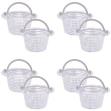 Swimming Pool Skimmer Replacement Basket with Handle, 8 Pack - Above Ground Pool Thru-Wall Skimmer Baskets