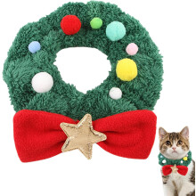 Christmas Dog Collar Adjustable Plush Christmas Scarf Pet Cat Collar