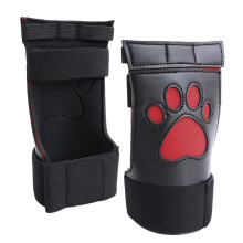 BDSM Leather Handcuffs Gloves for Puppy Play, Adjustable Bondage Cuffs, Adult Fetish Restraints for Men and Gay Costumes