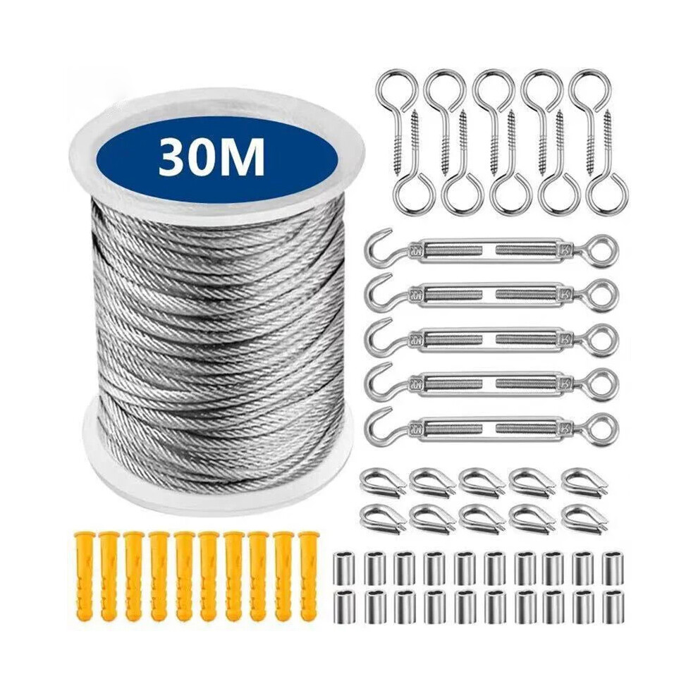 Anti-Corrosion And Rust Resistance Braided Steel Wire For Multi Application High-Strength String Light Suspension, Easy To Install Coated Stainless 9423501870940